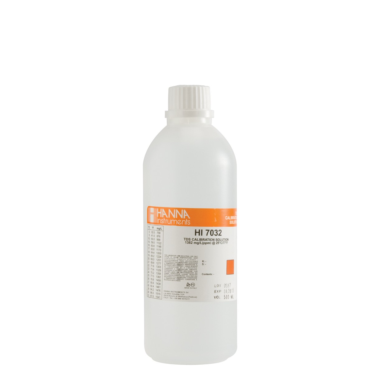HI7032L - 1382 mg/L (ppm) TDS Calibration Solution (500mL Bottle)